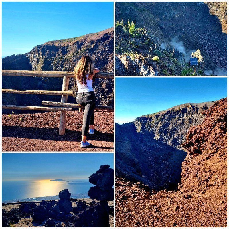 Vista del cráter del Vesubio durante la subida al volcán
