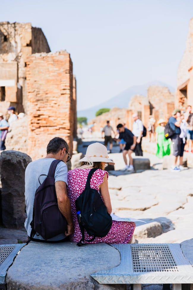 Detalle de ruinas de Pompeya visitables desde Roma