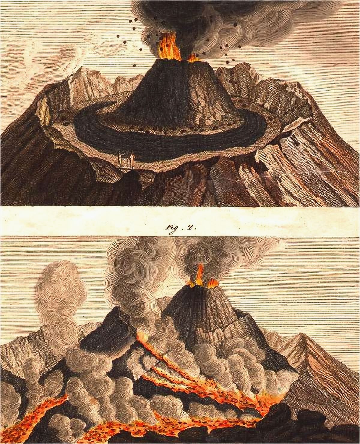 Vista del Vesubio con atmósfera dramática y paisaje de Campania
